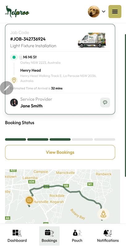 3. Confirm & Track the Service